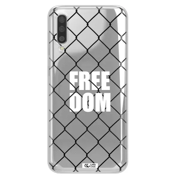 a close-up of a chain link fence Samsung A50 Clear TPU Case