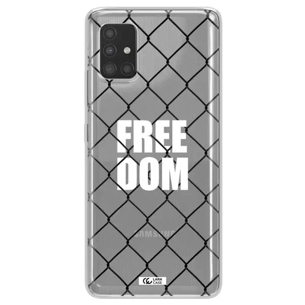 a close-up of a chain link fence Samsung A51 Clear TPU Case