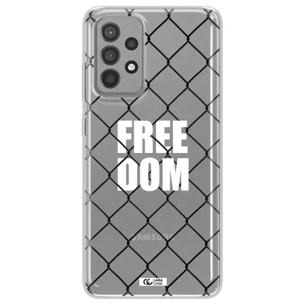 a close-up of a chain link fence Samsung A52 Clear TPU Case