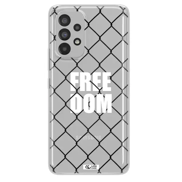 a close-up of a chain link fence Samsung A53 Clear TPU Case