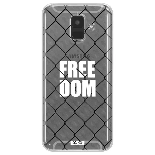 a close-up of a chain link fence Samsung A6 Clear TPU Case