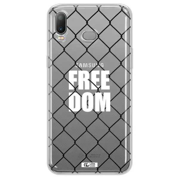 a close-up of a chain link fence Samsung A6S Clear TPU Case