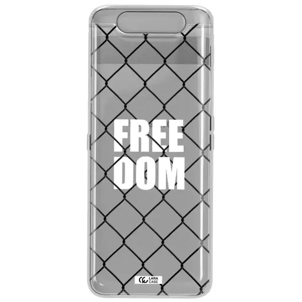 a close-up of a chain link fence Samsung A80 Clear TPU Case