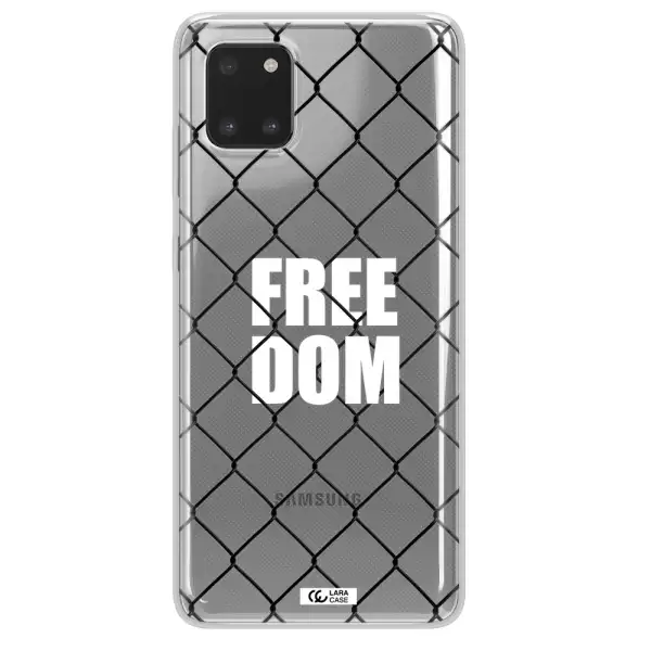 a close-up of a chain link fence Samsung A81 Clear TPU Case