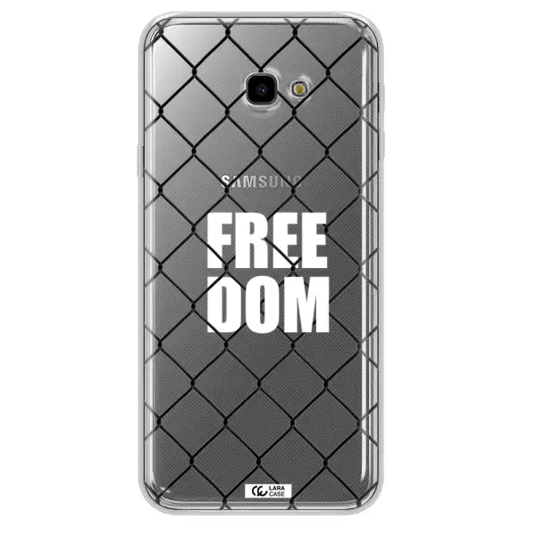 a close-up of a chain link fence Samsung J4 Plus Clear TPU Case