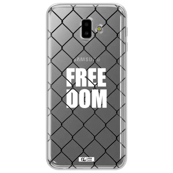 a close-up of a chain link fence Samsung J6 Plus Clear TPU Case