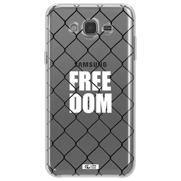 a close-up of a chain link fence Samsung J7 2015 Clear TPU Case