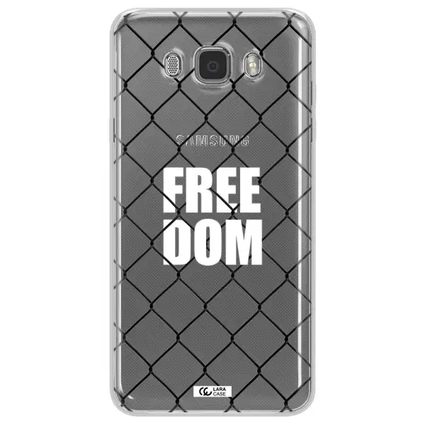 a close-up of a chain link fence Samsung J7 2016 Clear TPU Case