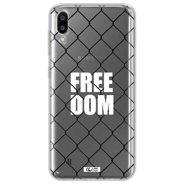 a close-up of a chain link fence Samsung M10 Clear TPU Case