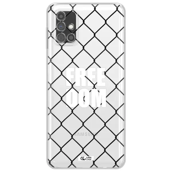 a close-up of a chain link fence Samsung M51 Clear TPU Case