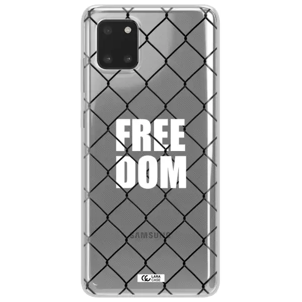 a close-up of a chain link fence Samsung Note 10 Lite Clear TPU Case
