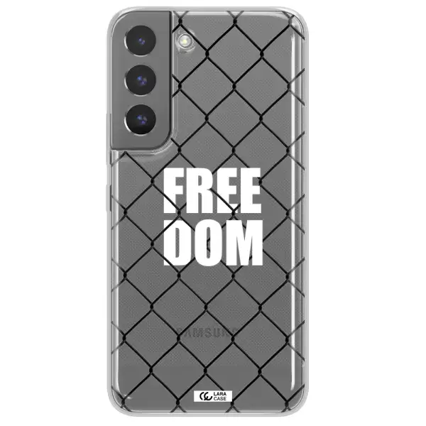 a close-up of a chain link fence Samsung S 22 Clear TPU Case
