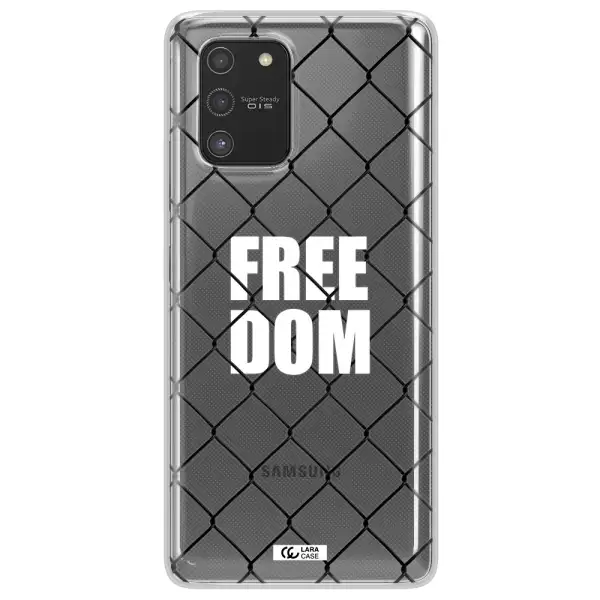 a close-up of a chain link fence Samsung S10 Lite Clear TPU Case