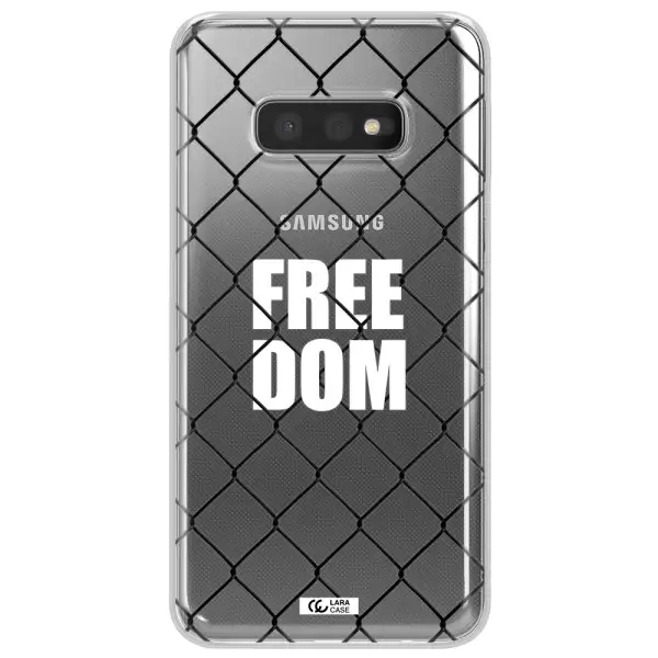 a close-up of a chain link fence Samsung S10e Clear TPU Case