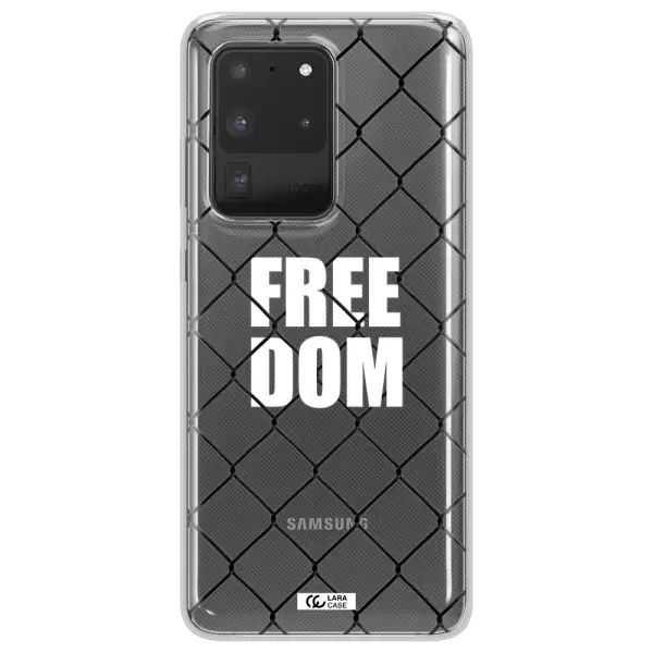 a close-up of a chain link fence Samsung S20 Ultra Clear TPU Case