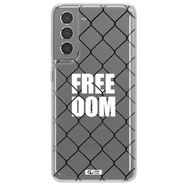 a close-up of a chain link fence Samsung S21 Clear TPU Case