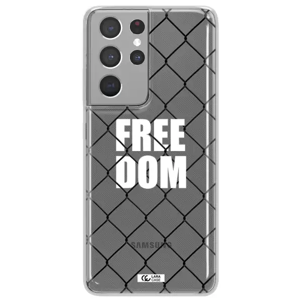 a close-up of a chain link fence Samsung S21 Ultra Clear TPU Case