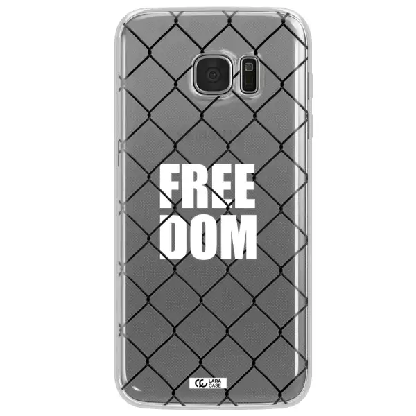 a close-up of a chain link fence Samsung S7 Edge Clear TPU Case