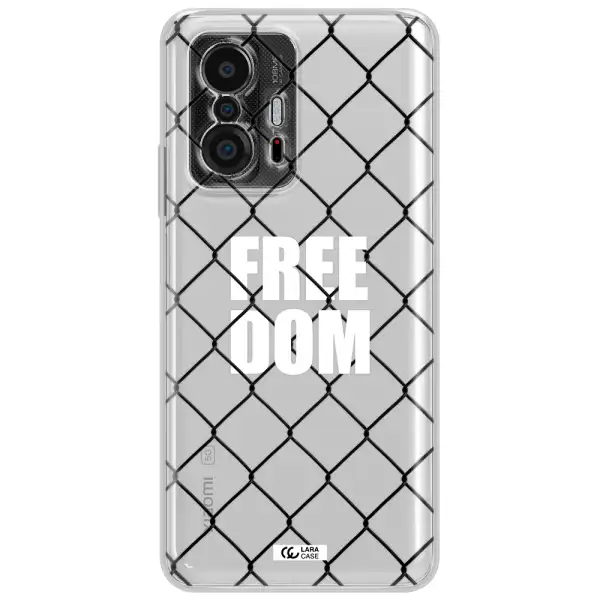 A Close-Up Of A Chain Link Fence Xiaomi 11T Clear Tpu Case