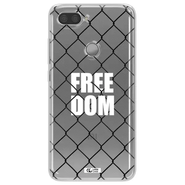 a close-up of a chain link fence Xiaomi Mi 8 Lite Clear TPU Case