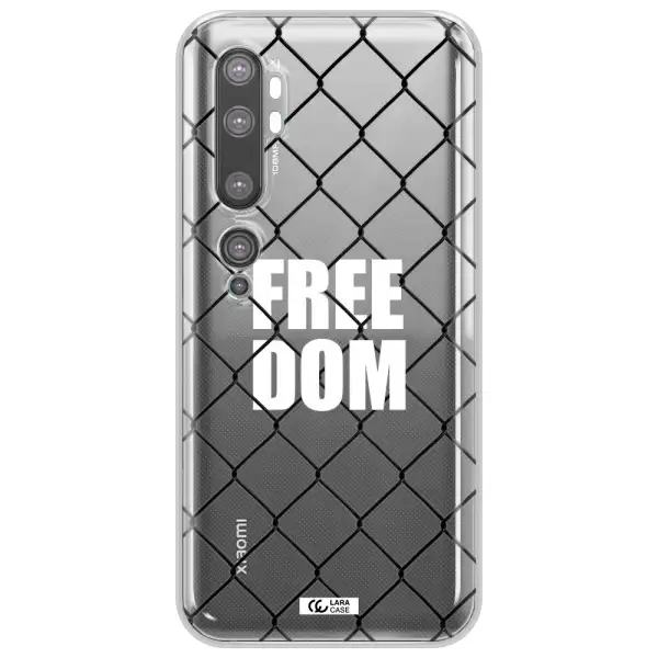 a close-up of a chain link fence Xiaomi Mi Note 10 Clear TPU Case