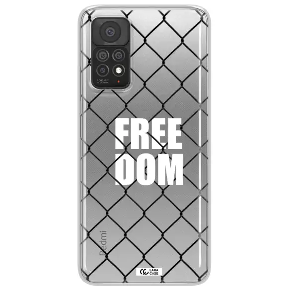 a close-up of a chain link fence Xiaomi Note 11 Pro Clear TPU Case