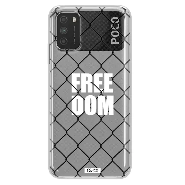 a close-up of a chain link fence Xiaomi Poco M3 Clear TPU Case