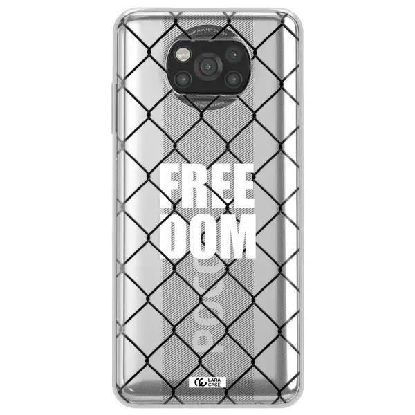 a close-up of a chain link fence Xiaomi Poco X3 Clear TPU Case