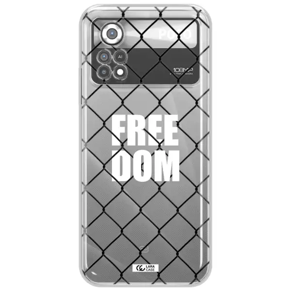 a close-up of a chain link fence Xiaomi Poco X4 Pro Clear TPU Case