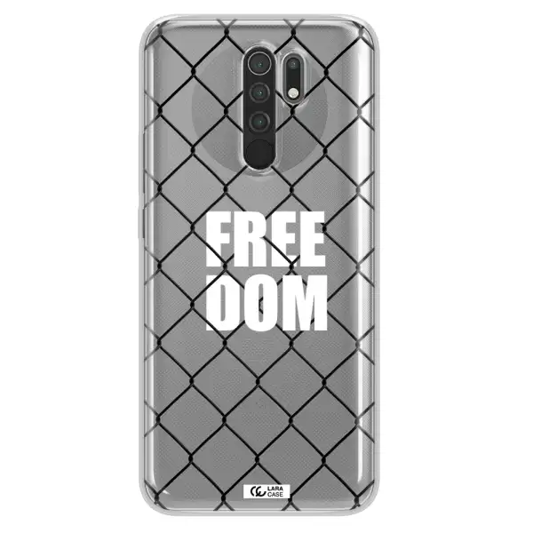 a close-up of a chain link fence Xiaomi Redmi 9 Clear TPU Case