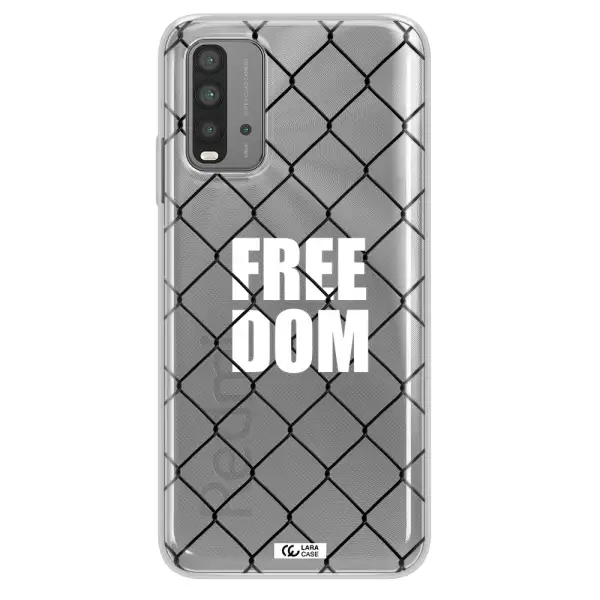a close-up of a chain link fence Xiaomi Redmi 9T Clear TPU Case