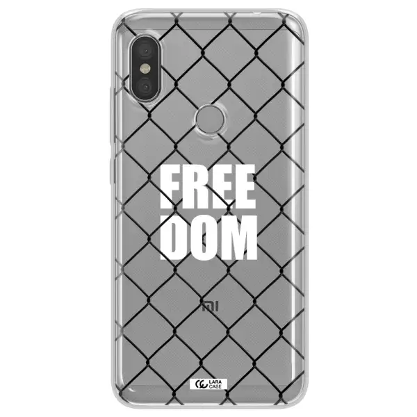 a close-up of a chain link fence Xiaomi Redmi Note 6 Pro Clear TPU Case