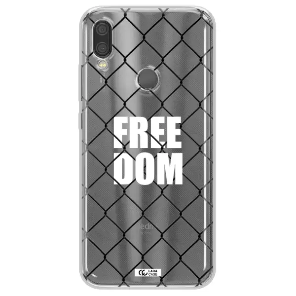 a close-up of a chain link fence Xiaomi Redmi Note 7 Clear TPU Case