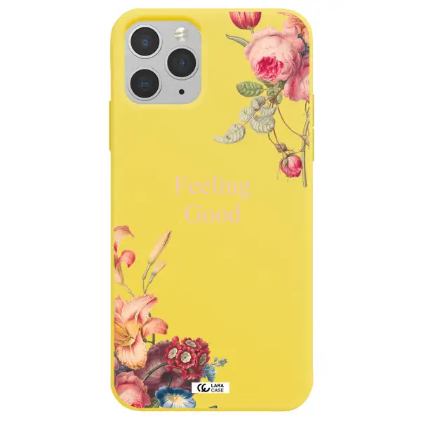 a close-up of flowers Apple iPhone 11 pro Silicone canary yellow Case