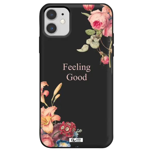 a close-up of flowers Apple iPhone 11 Silicone black Case
