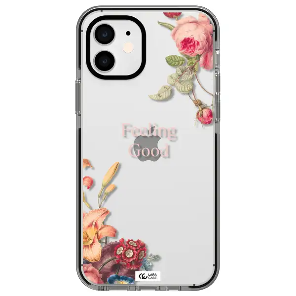 a close-up of flowers Apple iPhone 12 impact black border Case