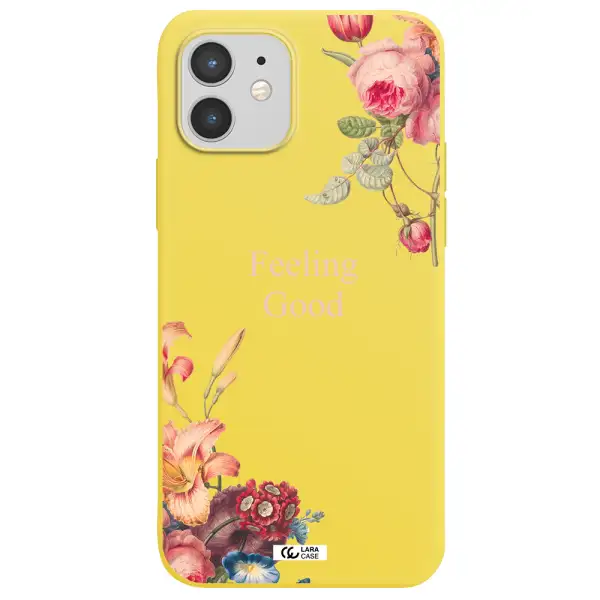 a close-up of flowers Apple iPhone 12 mini Silicone canary yellow Case