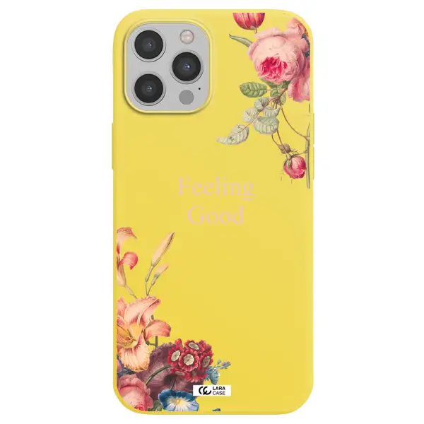 a close-up of flowers Apple iPhone 12 pro max Silicone canary yellow Case