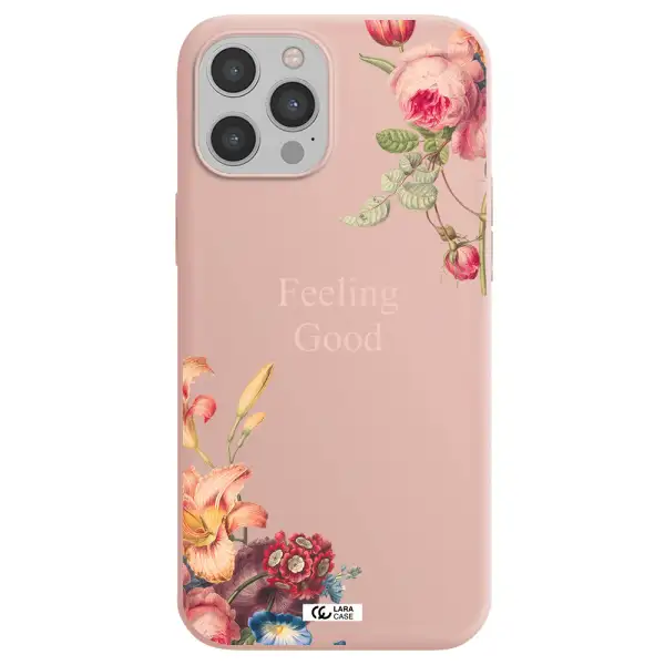 a close-up of flowers Apple iPhone 12 pro max Silicone pastel pink Case