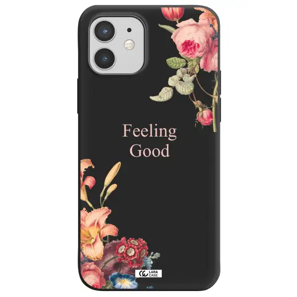 a close-up of flowers Apple iPhone 12 Silicone black Case