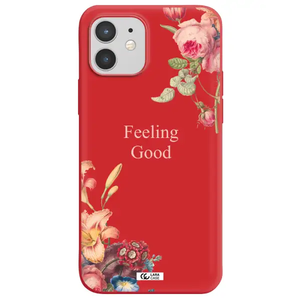 a close-up of flowers Apple iPhone 12 Silicone Imperial Red Case