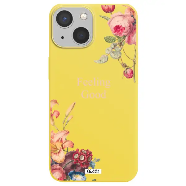 a close-up of flowers Apple iPhone 13 mini Silicone canary yellow Case