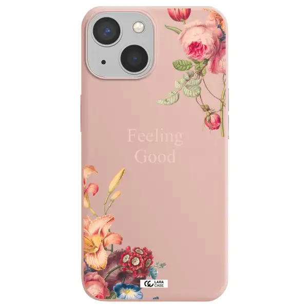 a close-up of flowers Apple iPhone 13 mini Silicone pastel pink Case