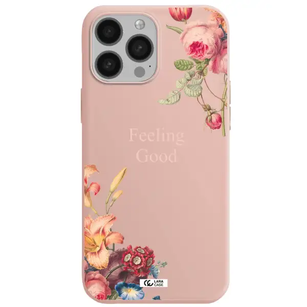 a close-up of flowers Apple iPhone 13 Pro Max Silicone pastel pink Case