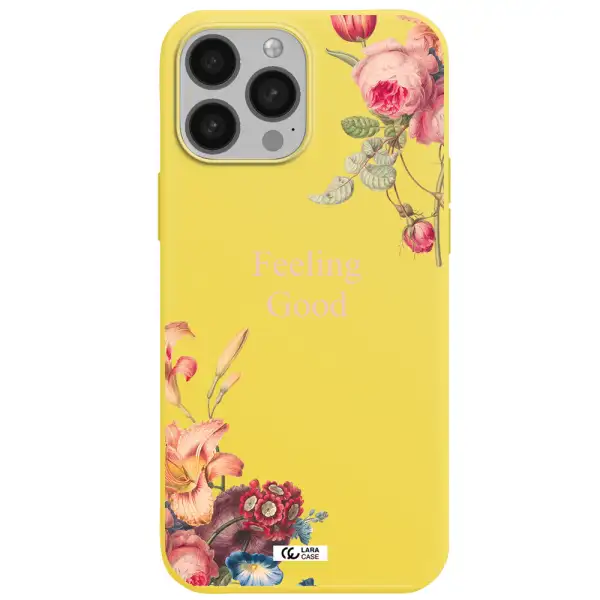 a close-up of flowers Apple iPhone 13 Pro Silicone canary yellow Case
