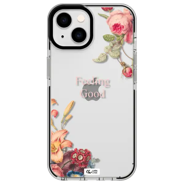 a close-up of flowers Apple iPhone 14 impact black border Case