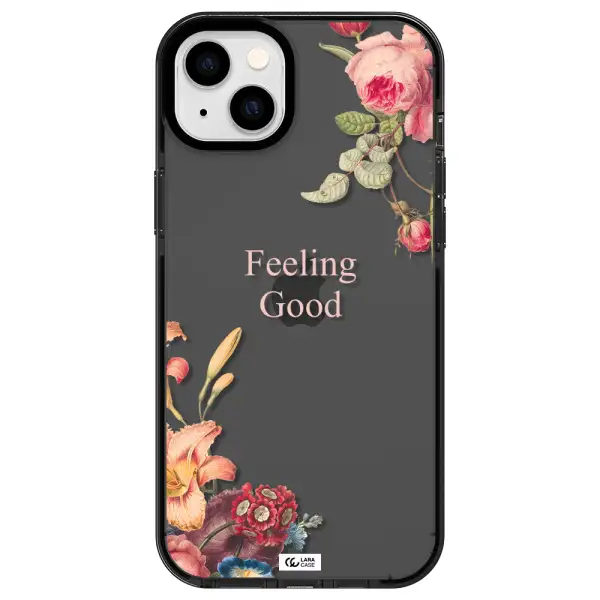 a close-up of flowers Apple iPhone 14 plus impact Smoke Black Case