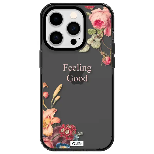 a close-up of flowers Apple iPhone 14 pro impact Smoke Black Case