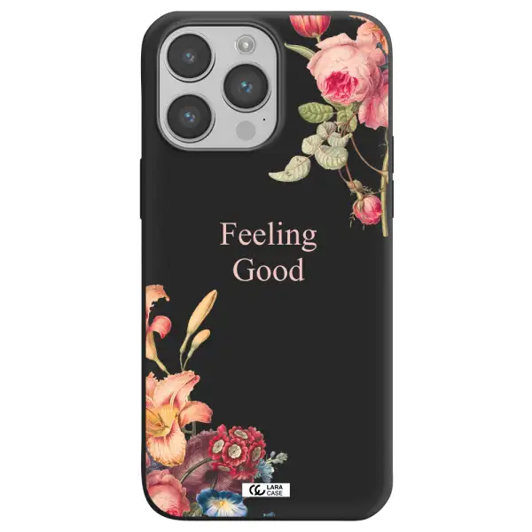 a close-up of flowers Apple iPhone 14 pro max Silicone black Case