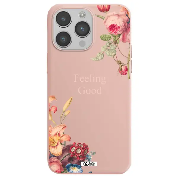 a close-up of flowers Apple iPhone 14 pro max Silicone pastel pink Case